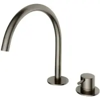 Hotbath Cobber - Wastafelmengkraan - zonder Waste - Laag - Geborsteld Zwart PVD - Opbouw - Messing - V07