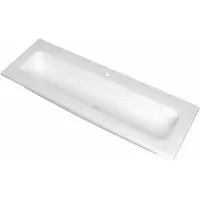 Ink Reflekt Wastafel Polystone Centraal met 1 Kraangat - 1200x400x15 mm - Mat Wit