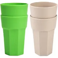 PlasticForte onbreekbare drinkglazen - 10x stuks - kunststof/plastic - mix van twee kleuren - 521 ml - 13 cm