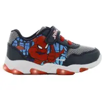 Leomil Spiderman - Schoenen voor jongens met lichtjes - Sneakers voor kinderen met klittenband - Lichtgevende kindersneaker - Maat 31 - Blauw