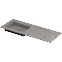 Ink Post Wastafel Keramische Slab Envelop Bak Links Zonder Kraangat - 1200x450x10 mm - Armani Grey Mat