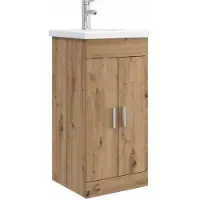 vidaXL Badkamer Vanity met Wastafel Artisanaal eiken 42 x 40 x 84,5 cm