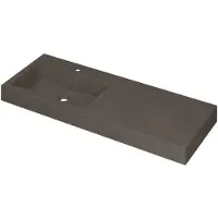 Ink Momento Wastafel Quartz Wasbak Links met 1 Kraangat - 1200x450x90 mm - Quartz Beton