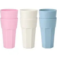 PlasticForte onbreekbare drinkglazen - 6x stuks - kunststof/plastic - mix van 3 kleuren - 600 ml - 16 cm