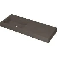 Ink Momento Wastafel Quartz Wasbak Links Zonder Kraangat - 1200x450x90 mm - Quartz Beton