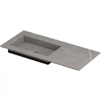 Ink Post Wastafel Keramische Slab Envelop Bak Links Zonder Kraangat - 1000x450x10 mm - Armani Grey Mat