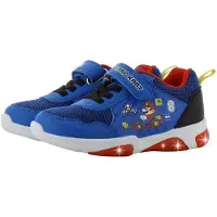 Leomil Super Mario - Schoenen voor jongens met lichtjes - Mario Sneakers voor kinderen met klittenband - Lichtgevende kindersneaker - Maat 29 - Blauw