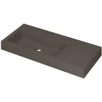 Ink Momento Wastafel Quartz Wasbak Links Zonder Kraangat - 1000x450x90 mm - Quartz Beton