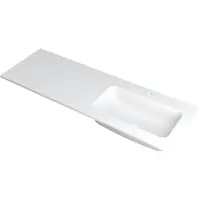 Ink Faktor Wastafel Polystone Rechts met 1 Kraangat - 1400x450x15 mm - Mat Wit