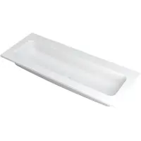 Ink Faktor Wastafel Polystone Centraal Zonder Kraangat - 1200x450x15 mm - Mat Wit