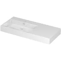 Ink Unlimited Wastafel Porselein Links Zonder Kraangat - 1000x450x110 mm - Glans Wit