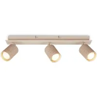 Briloner Plafondspot Ida, beige, 3-lamps, kunststof/metaal dimbaar, crème / amber, Woon-/ Eetkamer, Kunststof, Modern, buitenspot