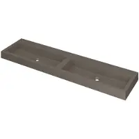 Ink Momento Wastafel Quartz Dubbel Zonder Kraangat - 1800x450x90 mm - Quartz Beton
