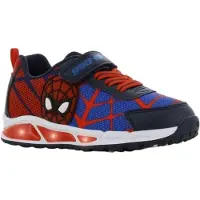 Leomil Spiderman - Schoenen voor jongens met lichtjes - Sneakers voor kinderen met klittenband - Lichtgevende kindersneaker - Maat 29 - Blauw