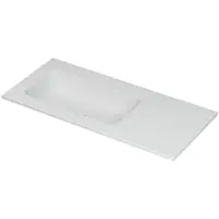 Ink Aspekt Wastafel Porselein Links Zonder Kraangat - 1000x450x15 mm - Mat Wit