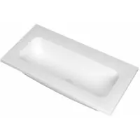 Ink Reflekt Wastafel Polystone Centraal Zonder Kraangat - 800x400x15 mm - Mat Wit