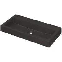 Ink Momento Wastafel Quartz Zonder Kraangat - 900x450x90 mm - Quartz Zwart