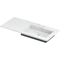 Ink Post Wastafel Keramische Slab Envelop Bak Rechts met 1 Kraangat - 1000x450x10 mm - Calacatta Mat