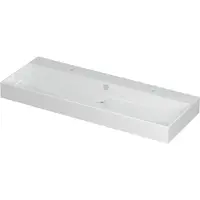 Ink Unlimited Wastafel Porselein met 2 Kraangaten - 1200x450x110 mm - Glans Wit