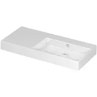 Ink Unlimited Wastafel Porselein Rechts Zonder Kraangat - 1000x450x110 mm - Glans Wit