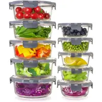 Aura Magnetron Bakjes met Deksel - Magnetron Bakjes - Magnetron Bord met Deksel - Grijs - 18cm x 18cm x 7cm; 5.15 kg
