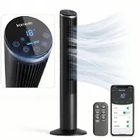 Komodo Breezi Torenventilator met App & Afstandsbediening – Ventilator 3 Snelheden – Timer 1–15 uur – Oscillatie – Stille Modus – LED Display – Zwart