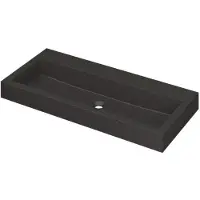 Ink Momento Wastafel Quartz Zonder Kraangat - 1000x450x90 mm - Quartz Zwart