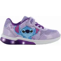 Leomil Lilo & Stitch - Schoenen voor meisjes met lichtjes - Angel en Stitch Sneakers voor kinderen met klittenband - Lichtgevende kindersneaker - Maat 30 - Paars