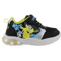 Leomil Pokémon - Schoenen voor jongens met lichtjes - Pikachu Sneakers voor kinderen met klittenband - Lichtgevende kindersneaker - Maat 28 - Zwart