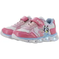 Bluey - Schoenen voor meisjes met lichtjes - Bluey en Coco Sneakers voor kinderen met klittenband - Lichtgevende kindersneaker - Maat 28 - Paars