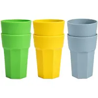 PlasticForte onbreekbare drinkglazen - 6x stuks - kunststof/plastic - mix van 3 kleuren - 520 ml - 13 cm