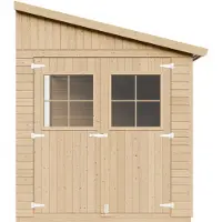 Timbela M339 - Houten tuinhuis - 6 m² - 318x216xH243 cm - zonder vloer en zonder zijwand (totaal 3 wanden)