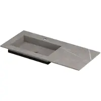 Ink Post Wastafel Keramische Slab Envelop Bak Links met 1 Kraangat - 1000x450x10 mm - Armani Grey Mat