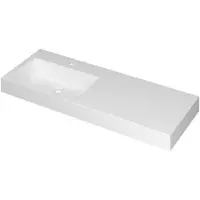 Ink Momento Wastafel Polystone Wasbak Links met 1 Kraangat - 1200x450x90 mm - Mat Wit