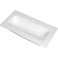 Ink Reflekt Wastafel Polystone Centraal met 1 Kraangat - 800x400x15 mm - Mat Wit