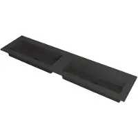 Ink Kraft Wastafel Dubbele Bak Zonder Kraangaten - 1800x450x10 mm - Quartz Zwart