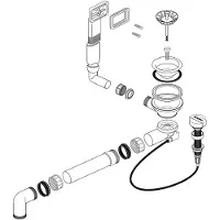 BLANCO Witte afvoerputset, 3 1/2 inch, met bediening via afvoerplug, 1 stuk.
