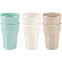 PlasticForte onbreekbare drinkglazen - 6x stuks - kunststof/plastic - mix van 3 kleuren - 520 ml - 13 cm