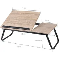 DOCHTMANN Laptoptafel / bedtafel - hout - metaal - 58 x 38 x 25 cm - Dienbladen