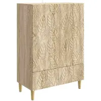 vidaXL Dressoir Sonoma Eiken 66 x 34,5 x 95 cm Bewerkt hout