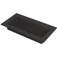 Ink Kraft Wastafel Enkele Bak Zonder Kraangat - 900x450x10 mm - Quartz Zwart