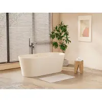 Vente-unique Ovaal vrijstaand bad - 255 liter - 159 x 74 x 56 cm - Mat beige - Acryl - LUZECA