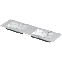 Ink Post Wastafel Keramische Slab Envelop Bak Dubbel Zonder Kraangaten - 1600x450x10 mm - Statuario Glans
