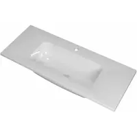 Ink Reflekt Wastafel Polystone Midden met 1 Kraangat - 1000x400x15 mm - Glans Wit