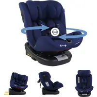 Mobiclinic Pandafix - Autostoel - I-size 360° draaibaar - Isofix - Groep 0/1/2/3 - 40 tot 150 cm - 0 - 36 kg - Vanaf de geboorte tot 12 jaar - Comfort & Veiligheid - Blauw