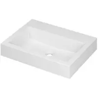 Ink Momento Wastafel Polystone Zonder Kraangat - 600x450x90 mm - Mat Wit