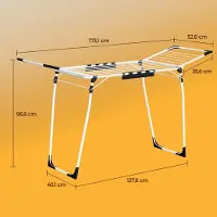 Songmics - Wasrek - Droogrek met Vleugels - Plaatsbesparend - Voor Kleding en Handdoeken