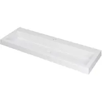 Ink Dock Wastafel Polystone met 1 Kraangat - 1200x400x60 mm - Mat Wit