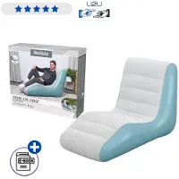 Bestway Opblaasbare Stoel 133x79x88 cm - Comfortabele Inflatable Armchair Met Zachte Flocked Bekleding - Opvouwbare Lounge Fauteuil Voor Binnen En Buiten Gebruik Camping Relaxstoel Met Ebook