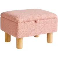 Unyqoos Stijlvolle Opbergkruk met Zacht Teddy Stof en Verborgen Opbergruimte voor Thuisgebruik